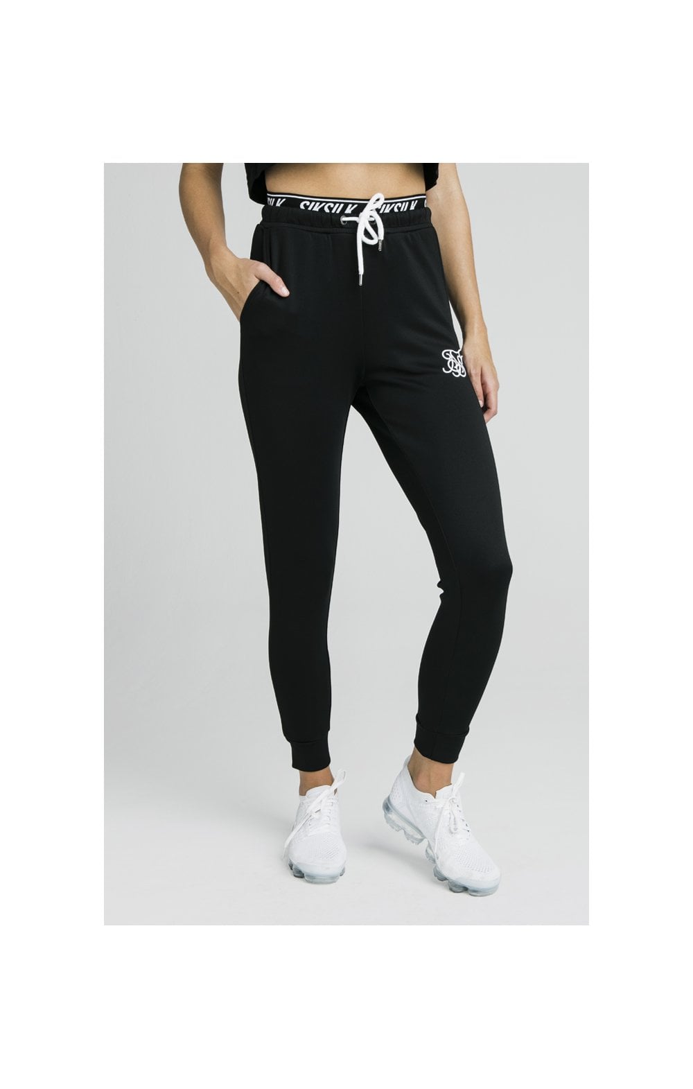 SikSilk Taped Waist Track Pants – Black (1)