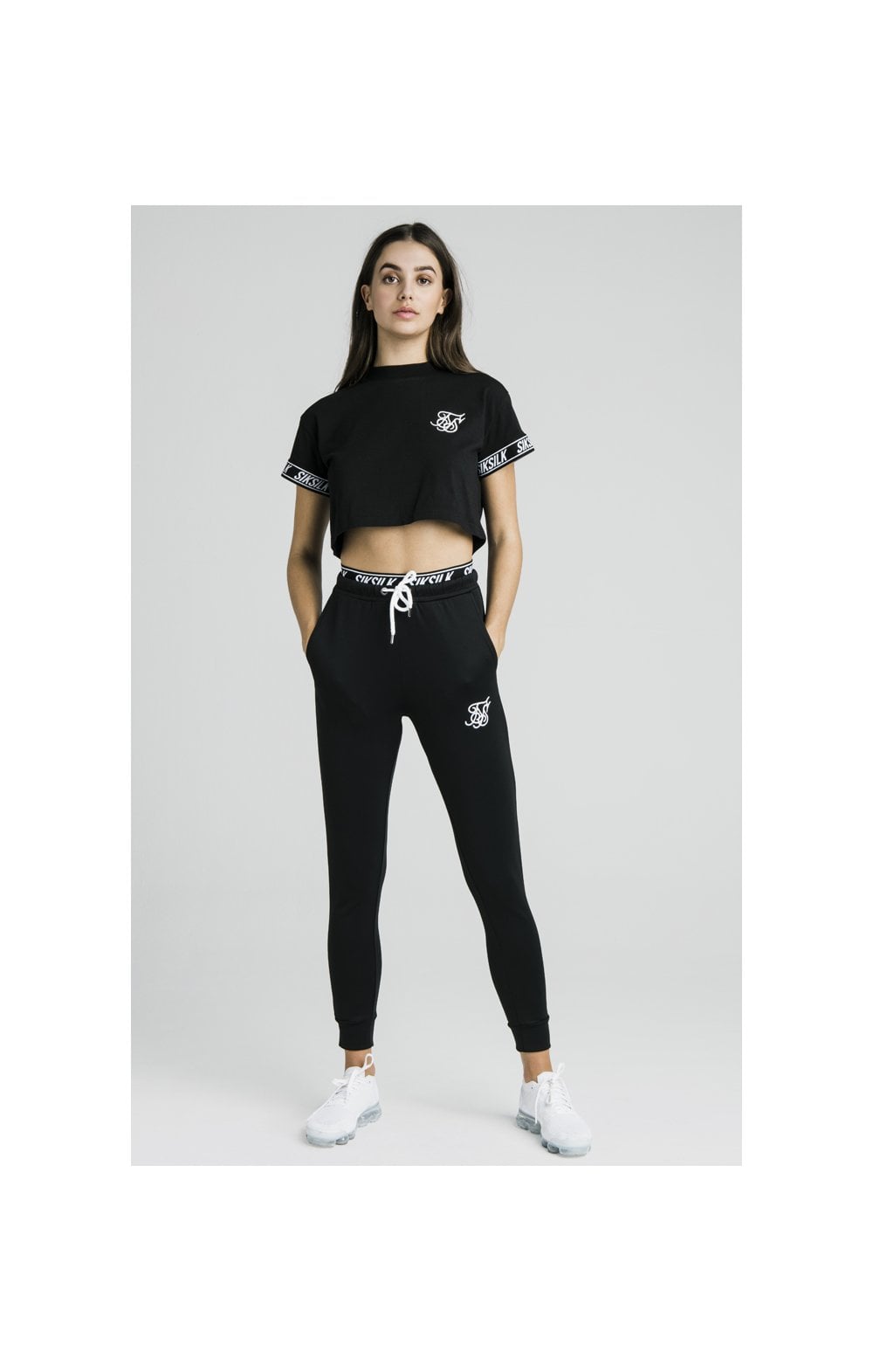 SikSilk Taped Waist Track Pants – Black (2)