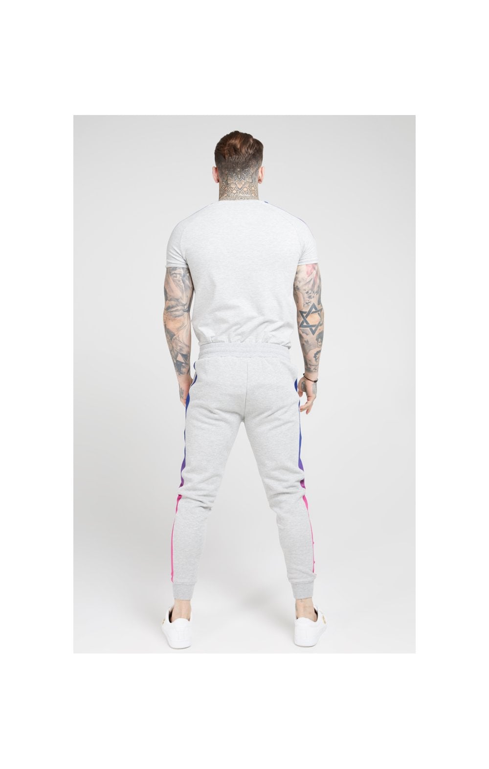 Load image into Gallery viewer, SikSilk S/S Marl Fade Panel Tech Tee – Grey Marl &amp; Neon (5)