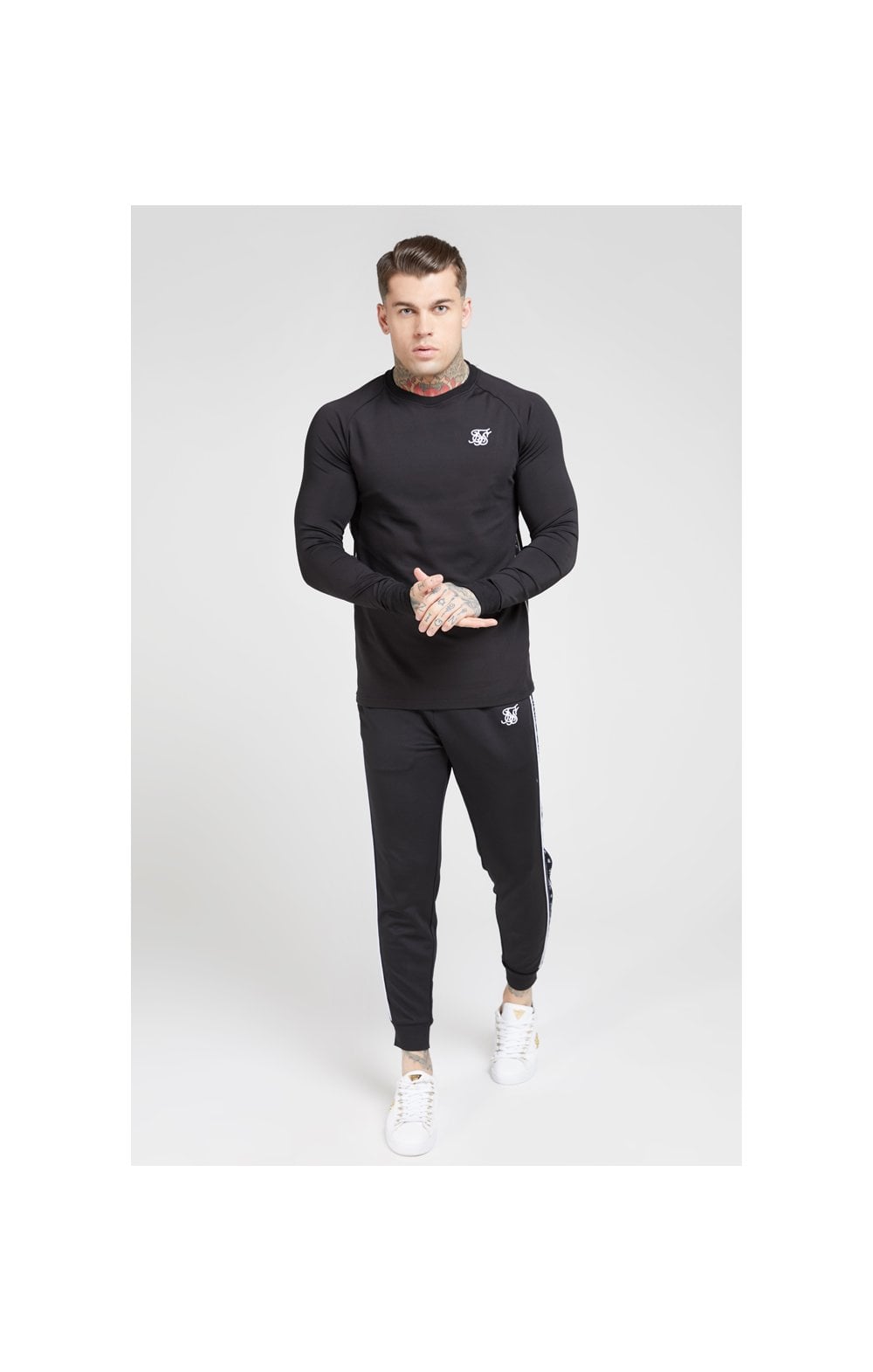 Load image into Gallery viewer, SikSilk L/S Tape Performance Sweater - Black (2)