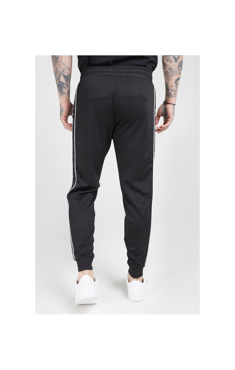 SikSilk Fitted Panel Tape Track Pants – Black (3)