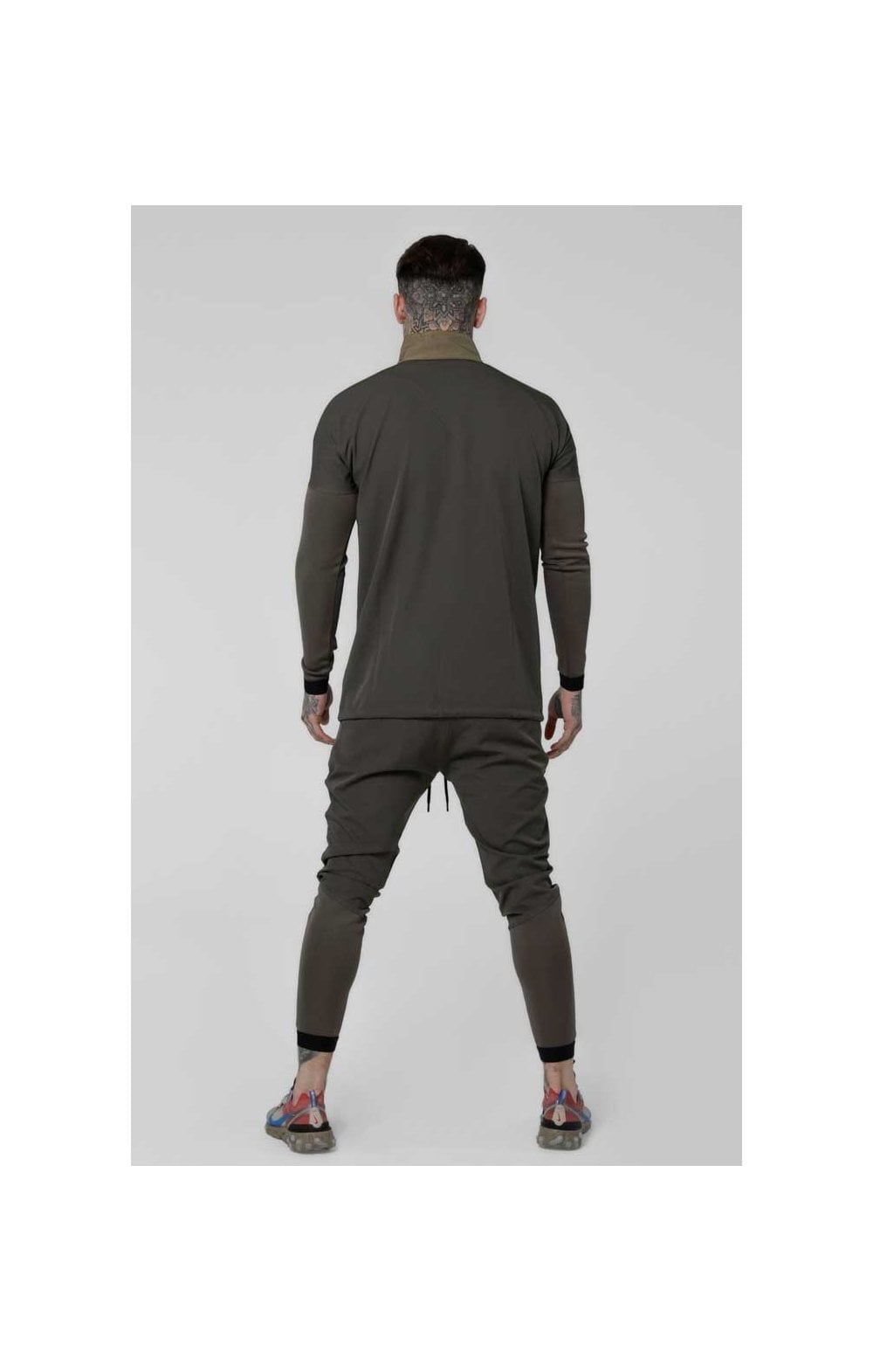 SikSilk Evolution Half Zip Track Top - Khaki (4)