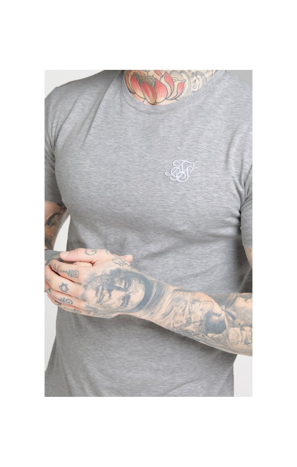 SikSilk S/S Core Gym Tee – Grey Marl (1)