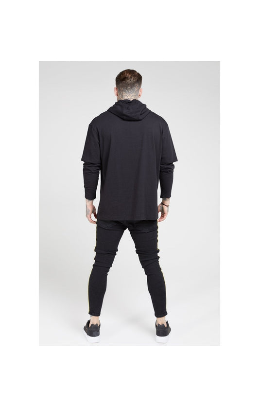 SikSilk L/S Essential Undergarment Cuff Tee - Black & Gold