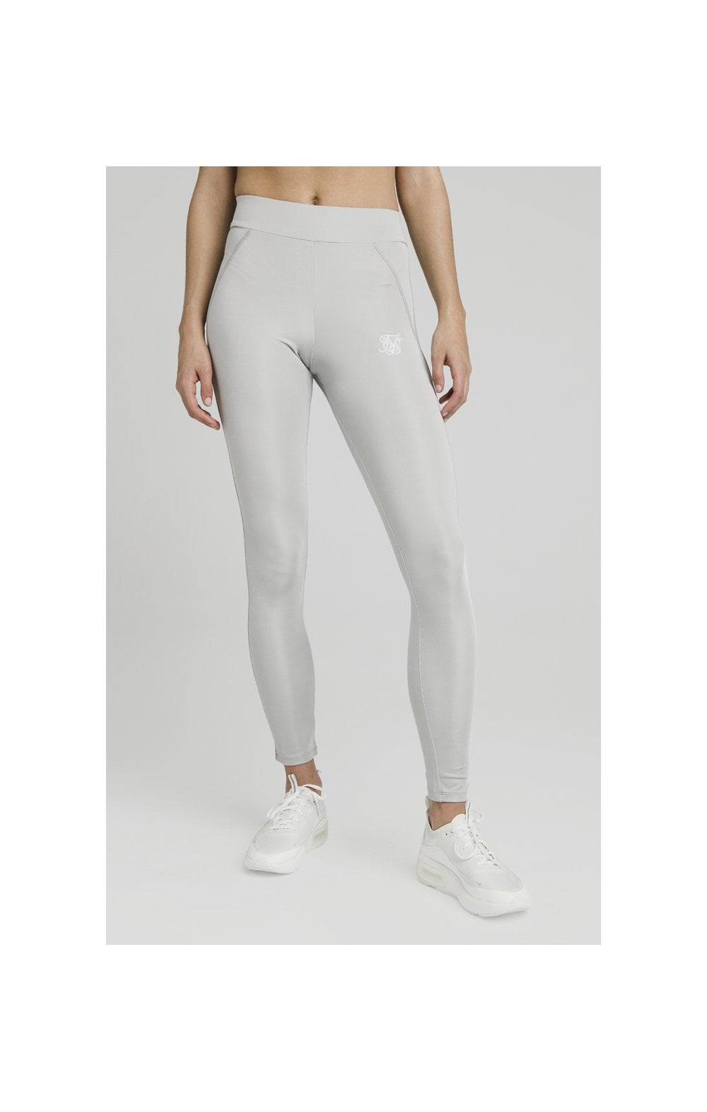 SikSilk Disco Leggings – Silver (1)