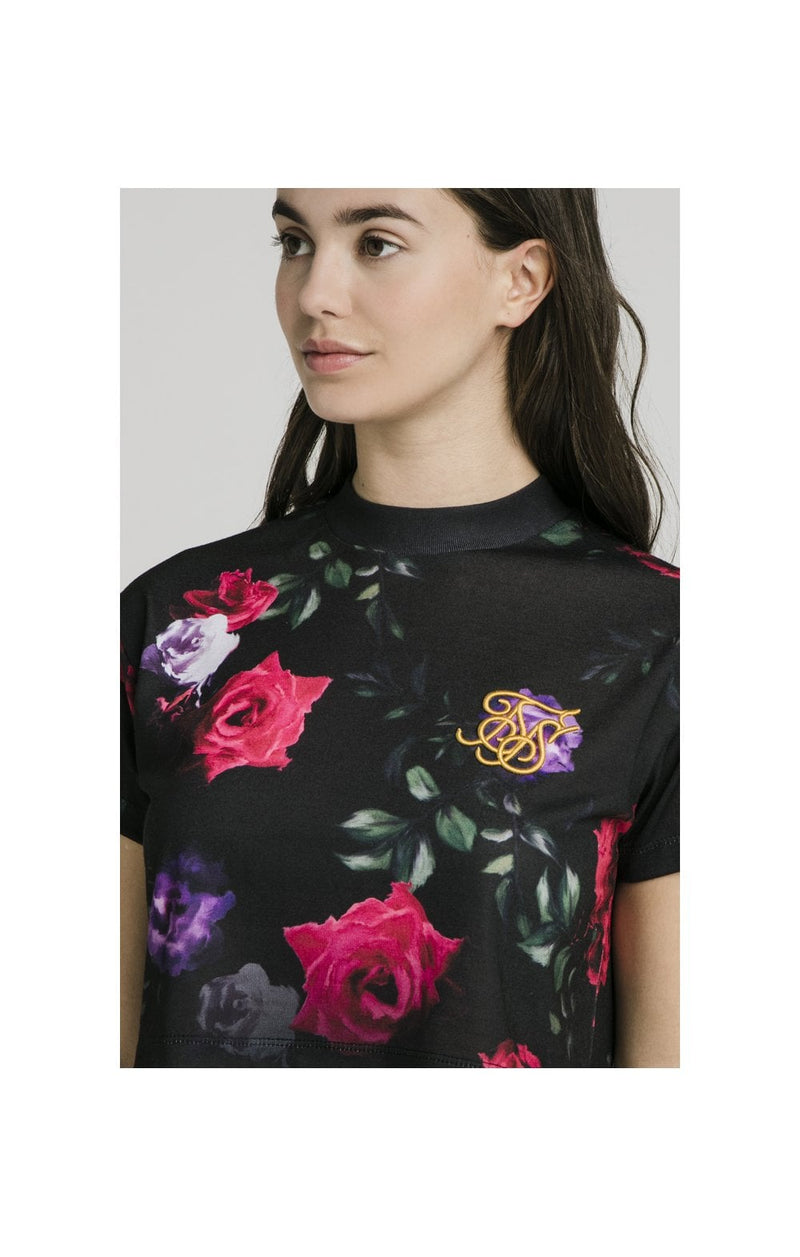 SikSilk Oil Paint Crop Tee - Black (1)