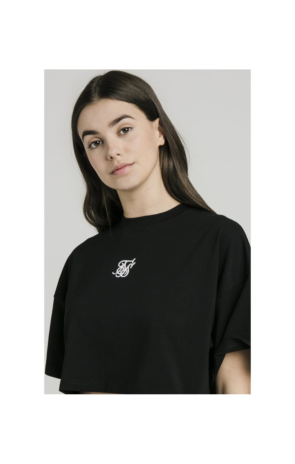 SikSilk Oversize Crop Tee - Black (1)