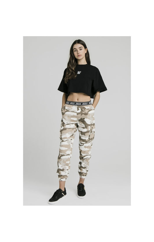 SikSilk Oversize Crop Tee - Black