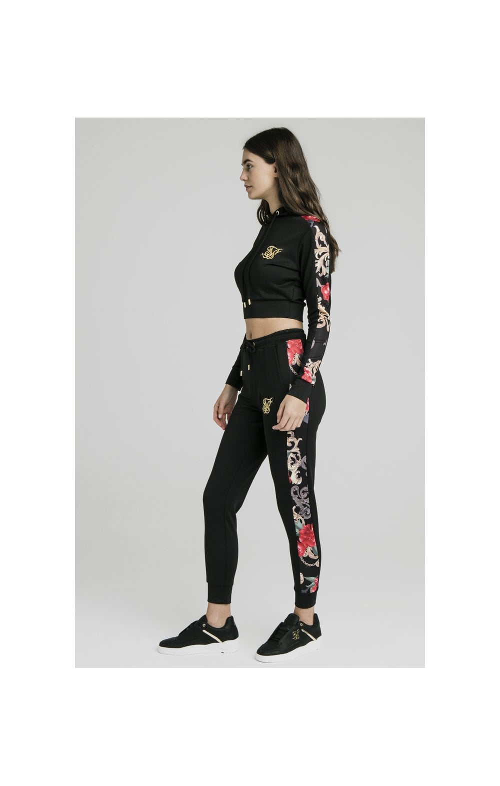 SikSilk Floral Elegance Track Top - Black (2)