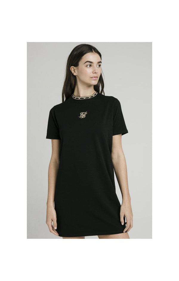 SikSilk Tape Collar T-Shirt Dress - Black