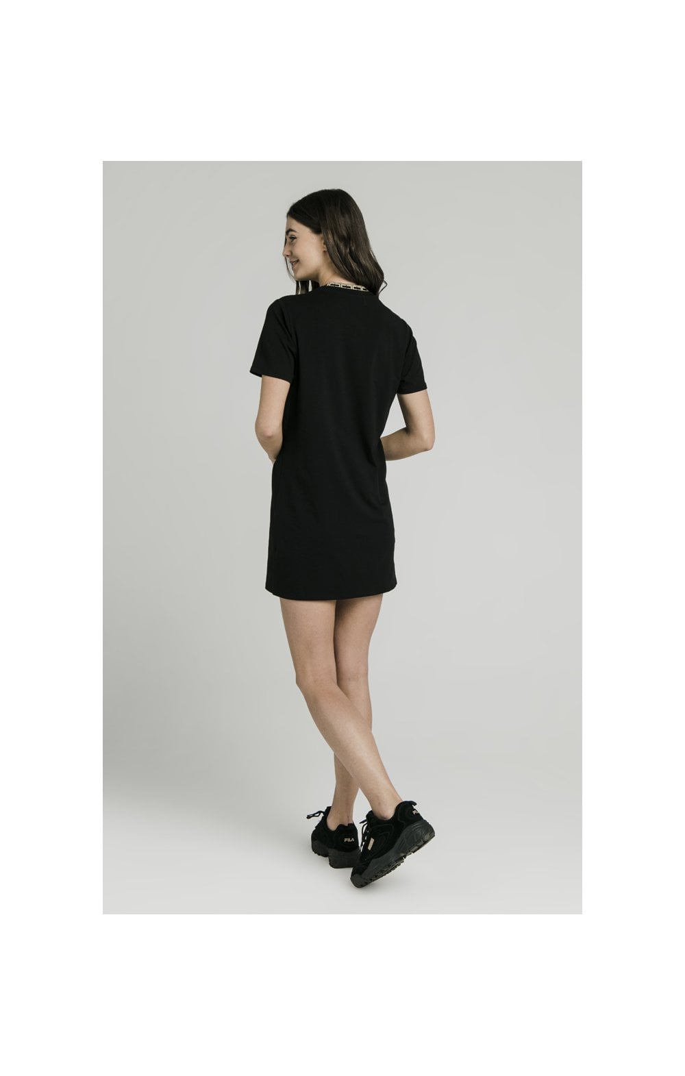 SikSilk Tape Collar T-Shirt Dress - Black (6)