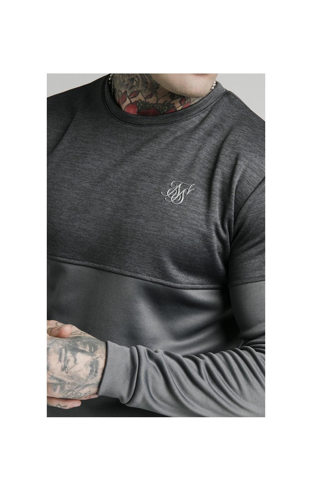 SikSilk Cut & Sew Sweater - Grey (1)