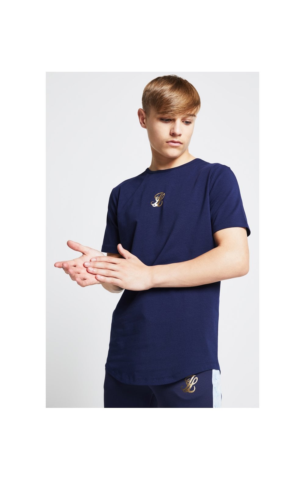 Load image into Gallery viewer, Illusive London Marble Racer Back Tee – Navy &amp; Marble (2)