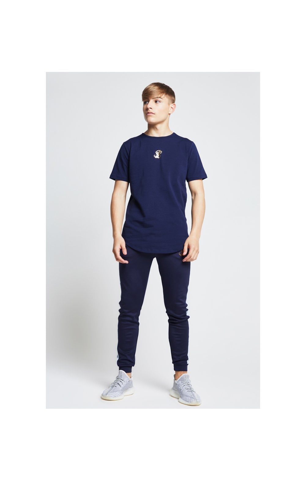 Load image into Gallery viewer, Illusive London Marble Racer Back Tee – Navy &amp; Marble (3)