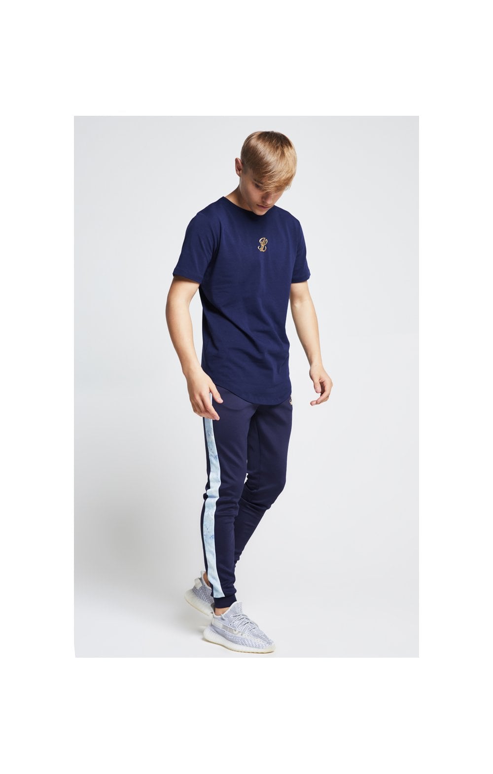 Load image into Gallery viewer, Illusive London Marble Racer Back Tee – Navy &amp; Marble (4)
