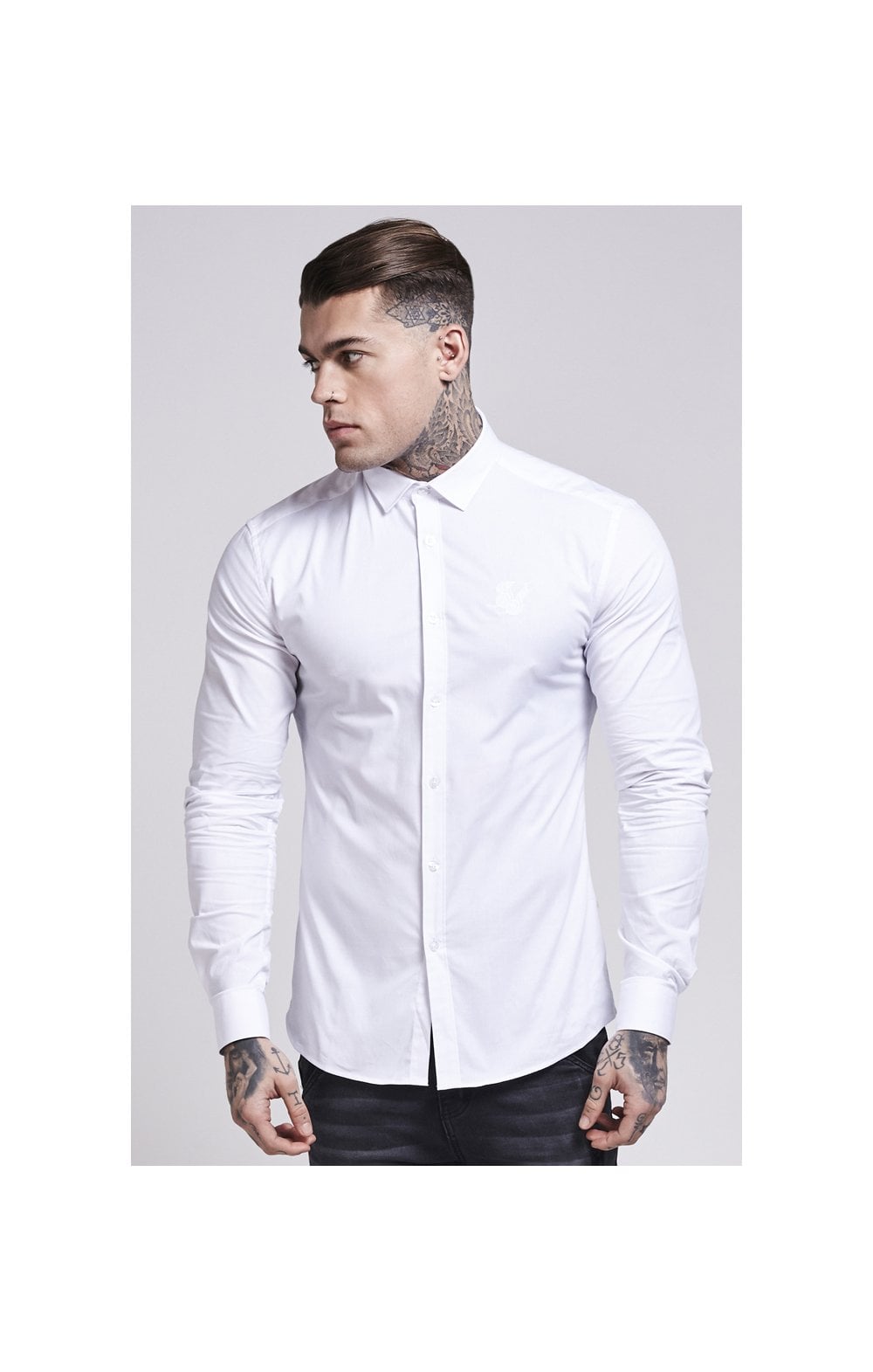 Load image into Gallery viewer, White Cotton Stretch Shirt