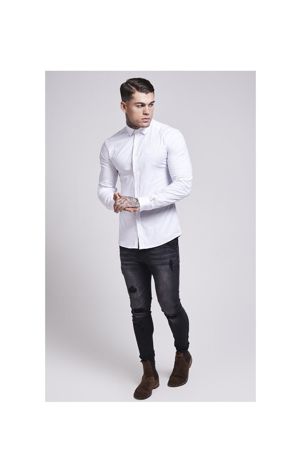 White Cotton Stretch Shirt (2)