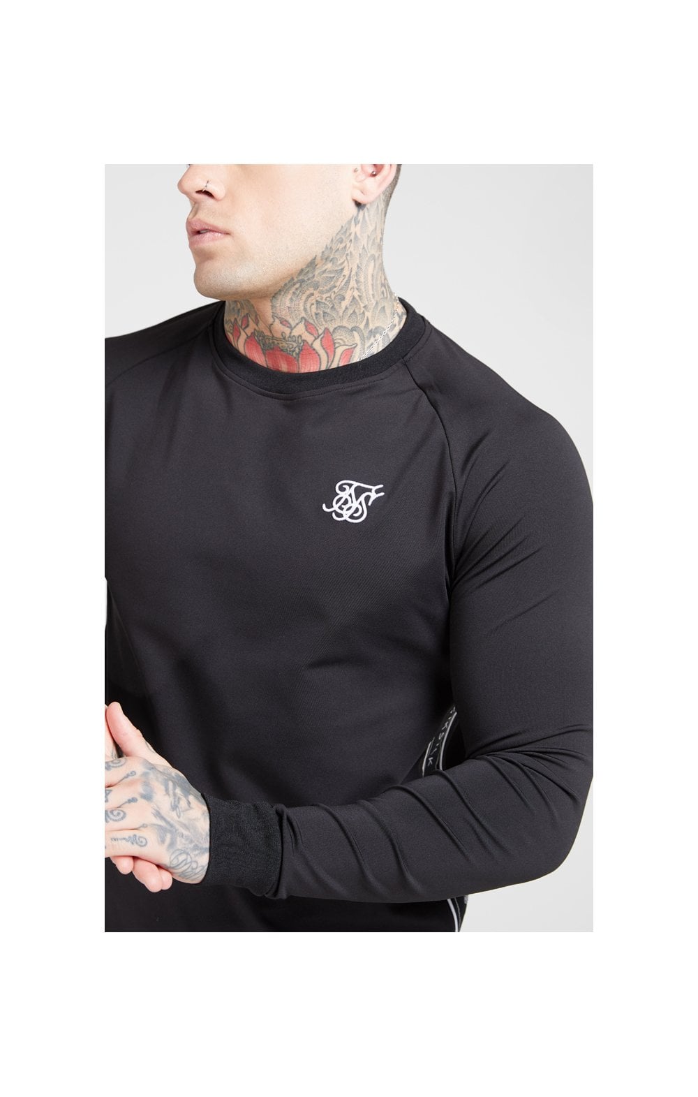 Load image into Gallery viewer, SikSilk L/S Tape Performance Sweater - Black (4)