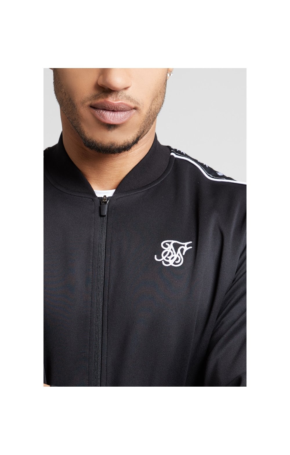 Load image into Gallery viewer, SikSilk Panel Tape Bomber – Black (5)