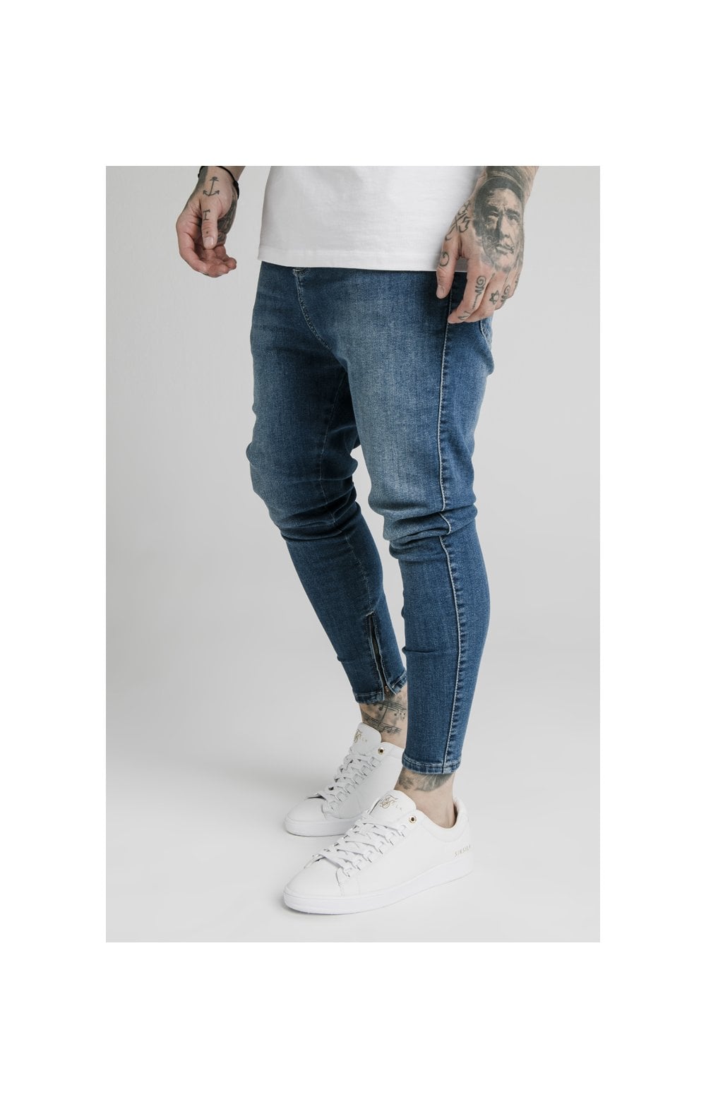 SikSilk Drop Crotch Jeans – Midstone Blue