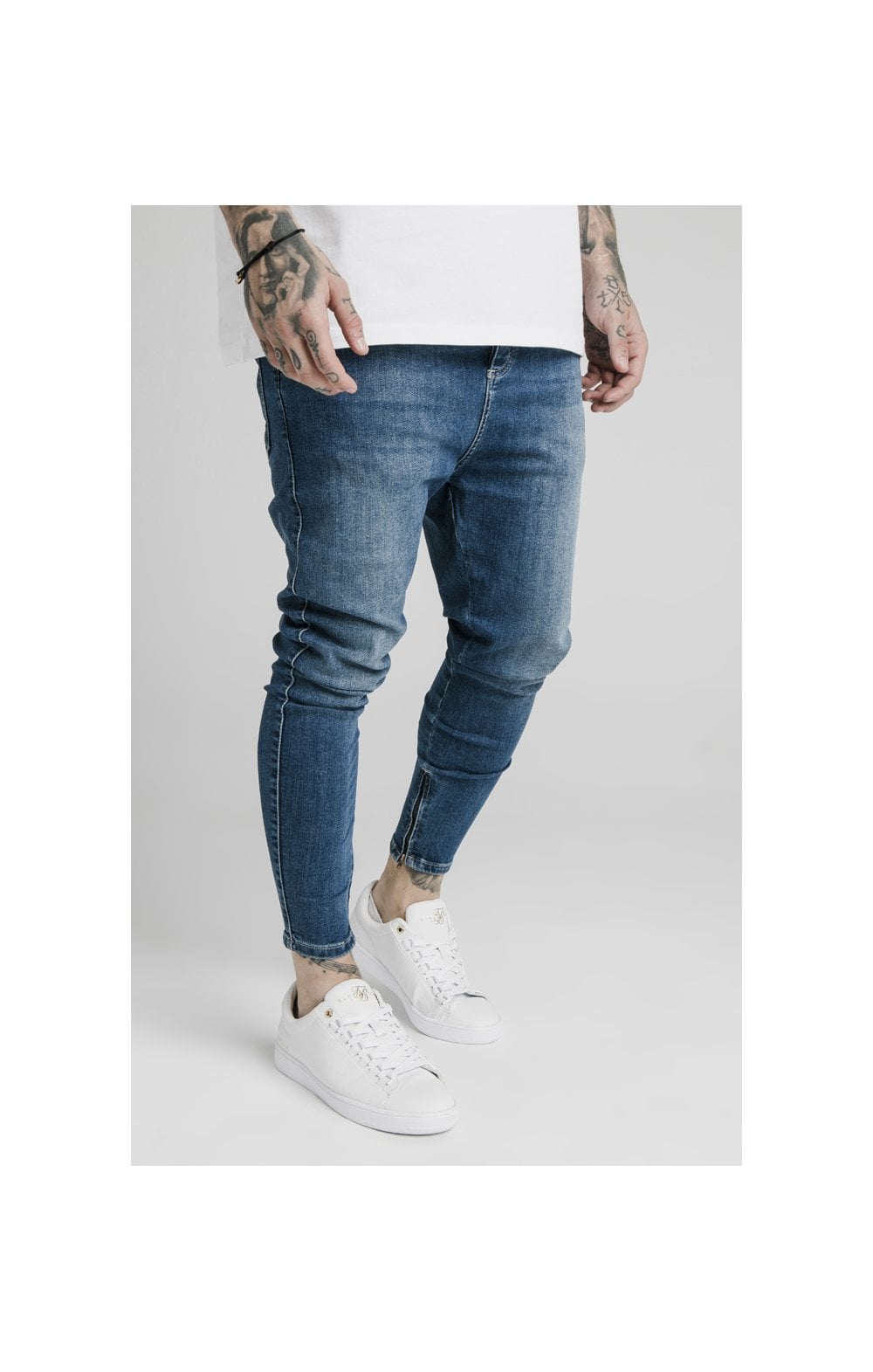 SikSilk Drop Crotch Jeans – Midstone Blue (1)