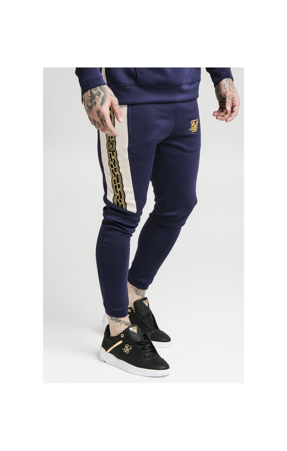 Load image into Gallery viewer, SikSilk hybrid Panel Taped Pants – Navy (1)