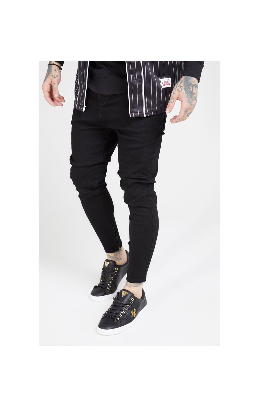SikSilk Drop Crotch Jeans – Black SikSilk NZ - Main Image