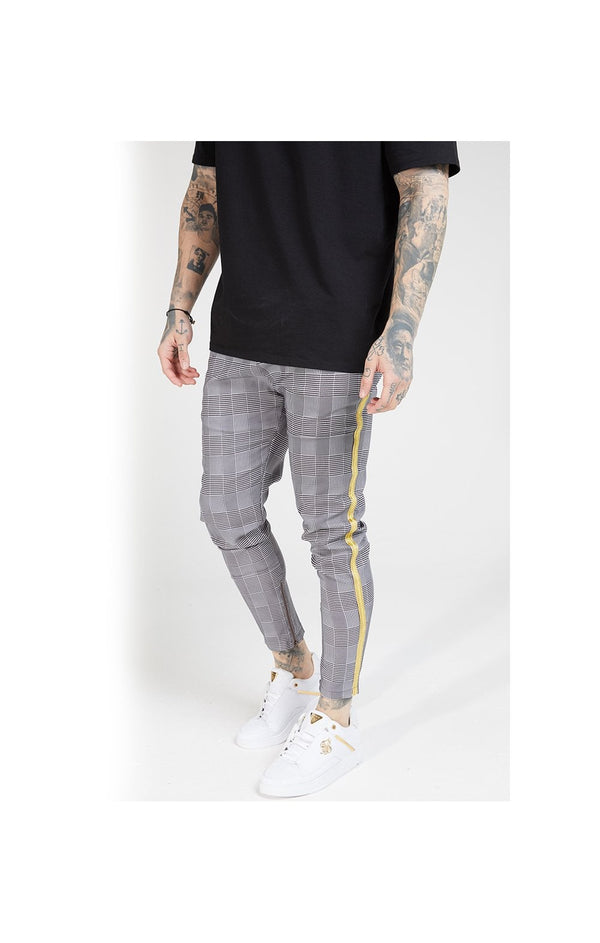 SikSilk Fitted Smart Tape Jogger Pant - Dogtooth Check