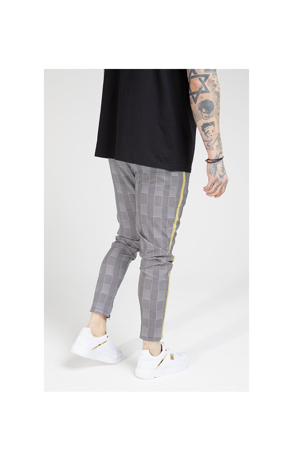 SikSilk Fitted Smart Tape Jogger Pant - Dogtooth Check (7)