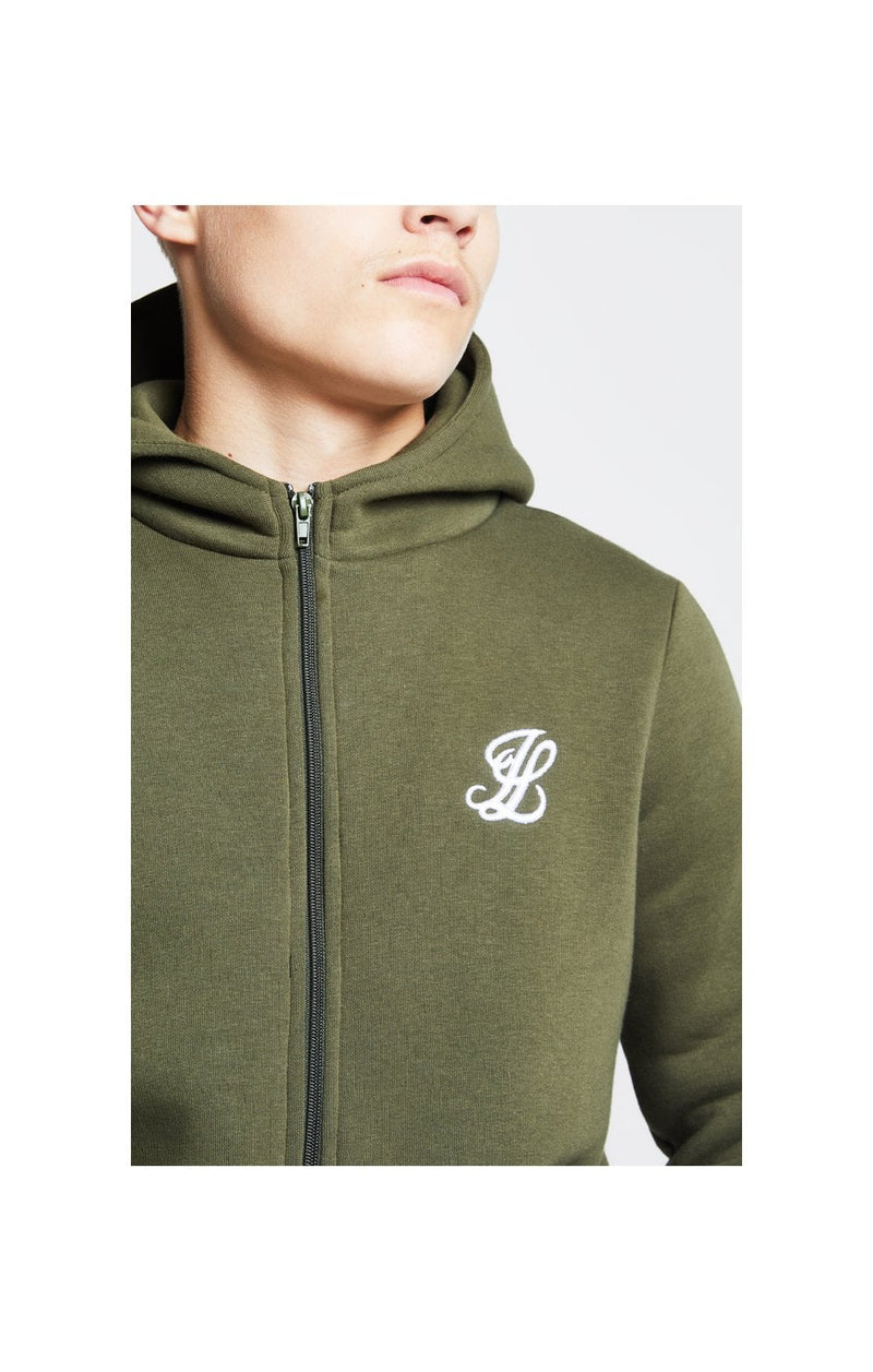 Illusive London Zip Through Hoodie - Khaki