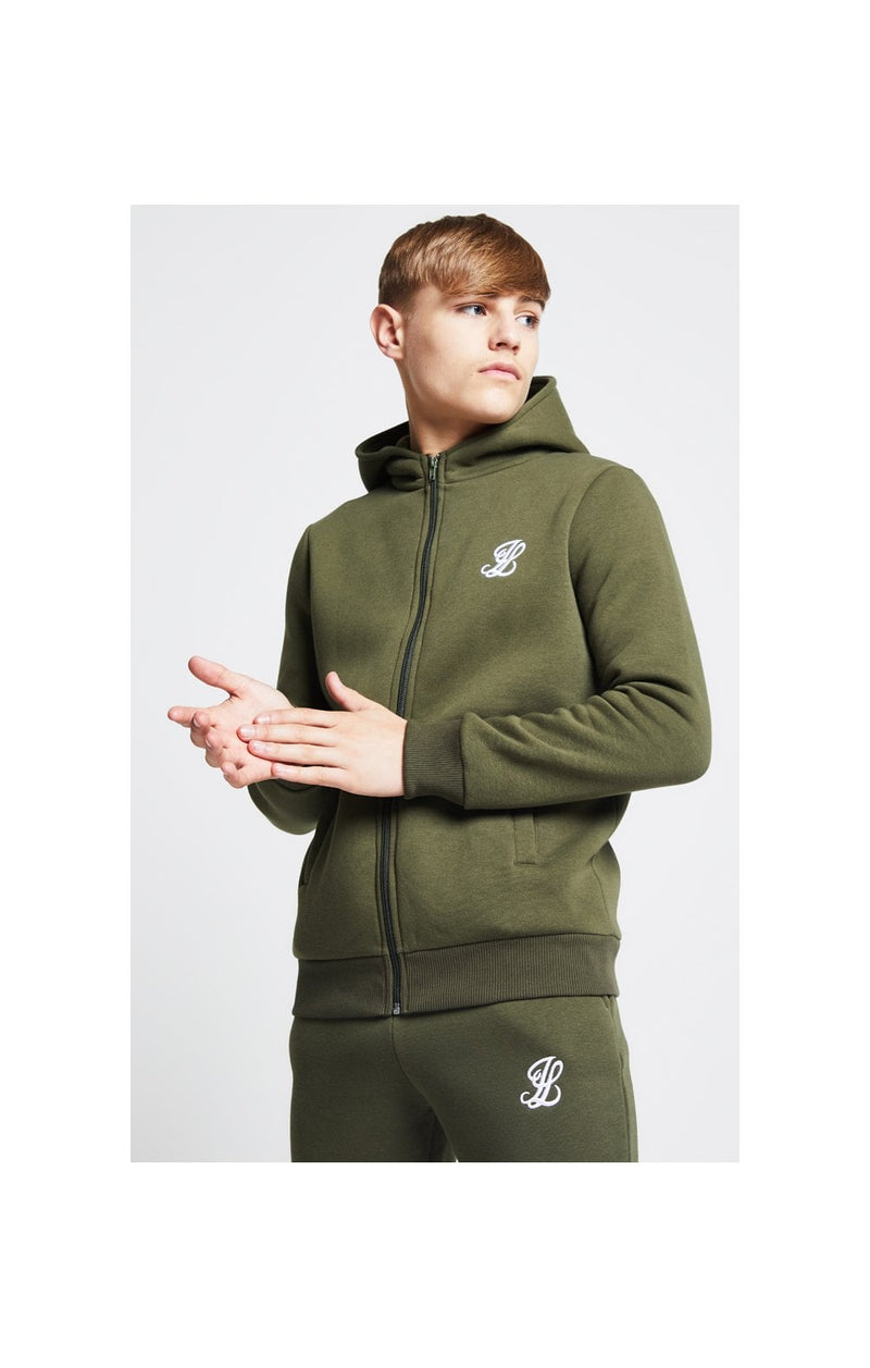 Illusive London Zip Through Hoodie - Khaki (1)
