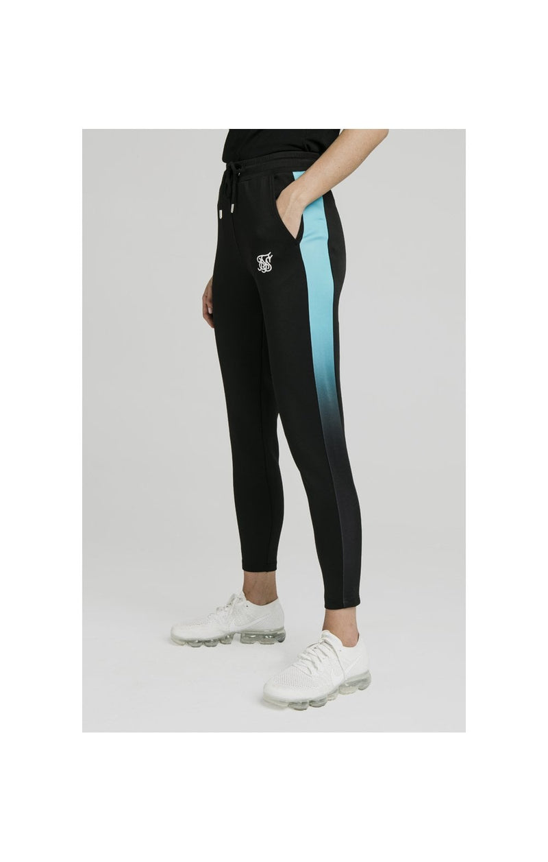 SikSilk Fade Track Pants - Black & Teal
