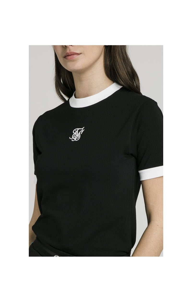 SikSilk Ringer Tee – Black (1)
