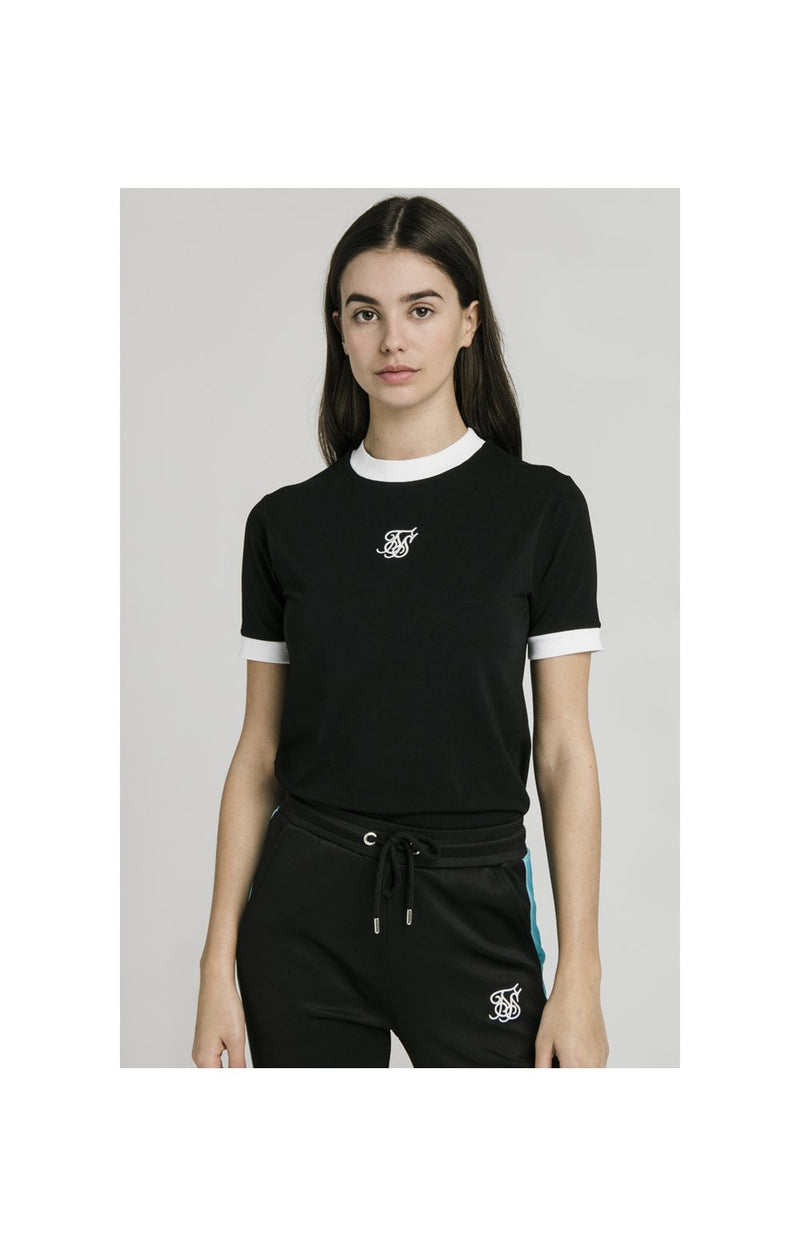 SikSilk Ringer Tee – Black