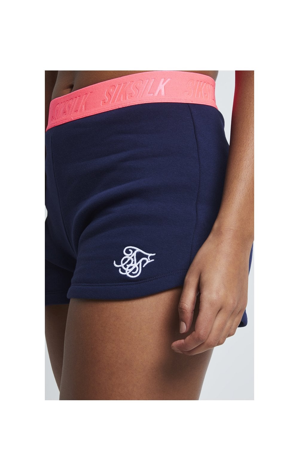 SikSilk Neon Tape Gym Shorts – Navy (1)