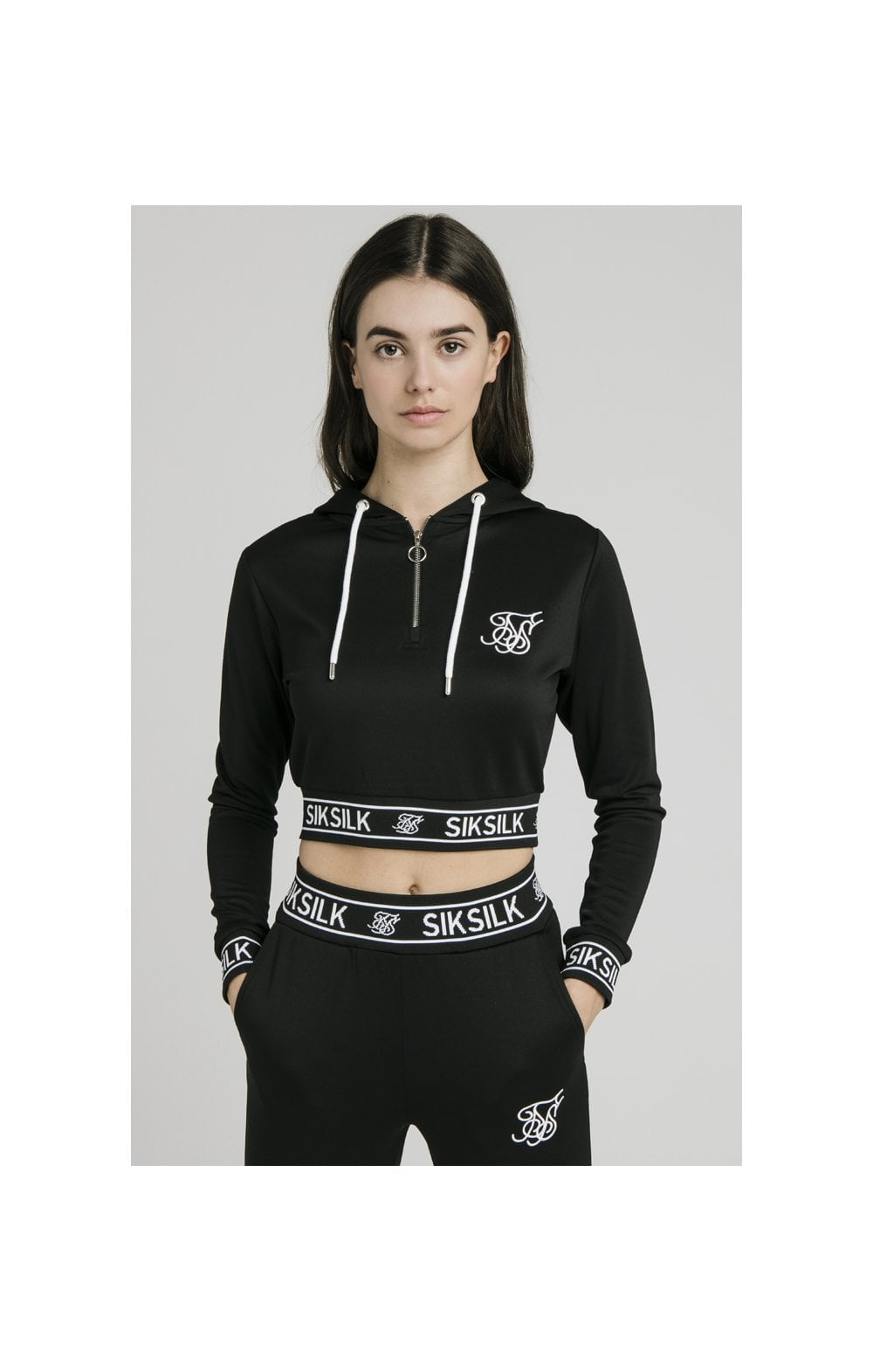 Load image into Gallery viewer, SikSilk Half Zip Track Top - Black (1)