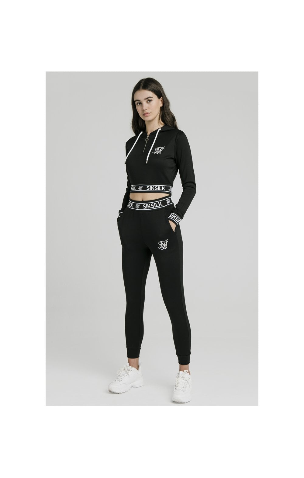 Load image into Gallery viewer, SikSilk Half Zip Track Top - Black (4)