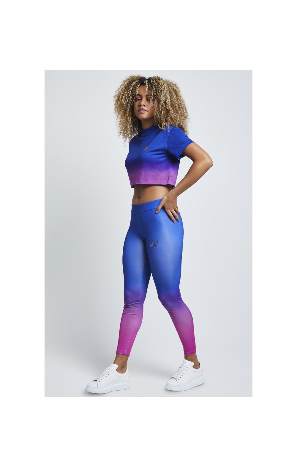 Load image into Gallery viewer, SikSilk Fade Leggings – Blue &amp; Rose (3)