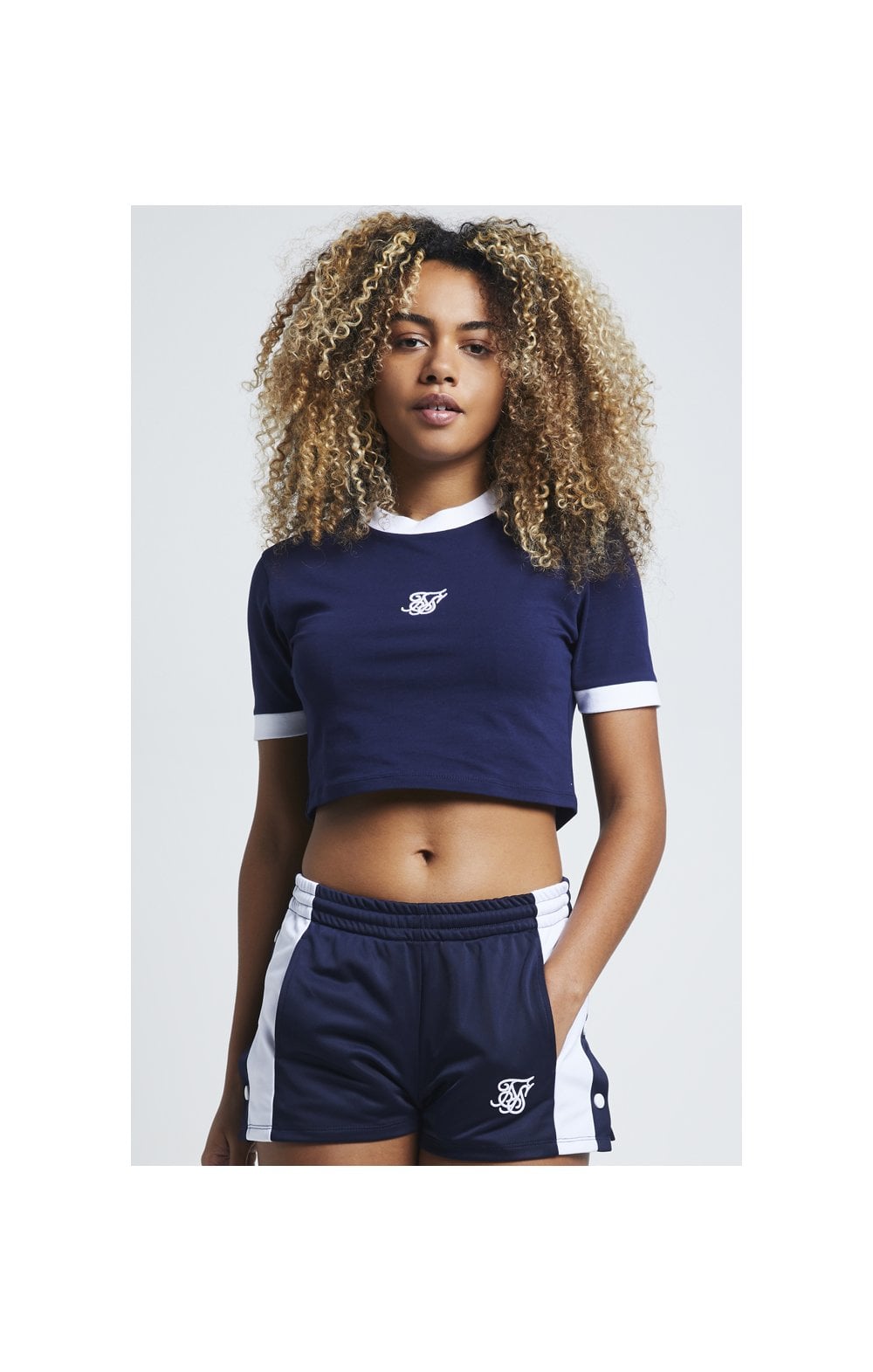 Load image into Gallery viewer, SikSilk Ringer Crop Tee – Eclipse
