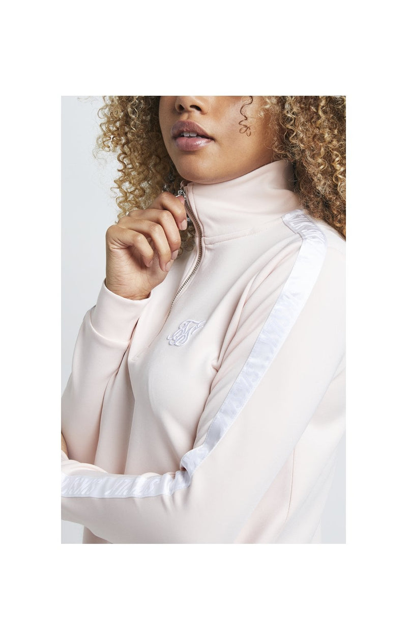 SikSilk 1/4 Zip Tape Track Top - Cloud Pink