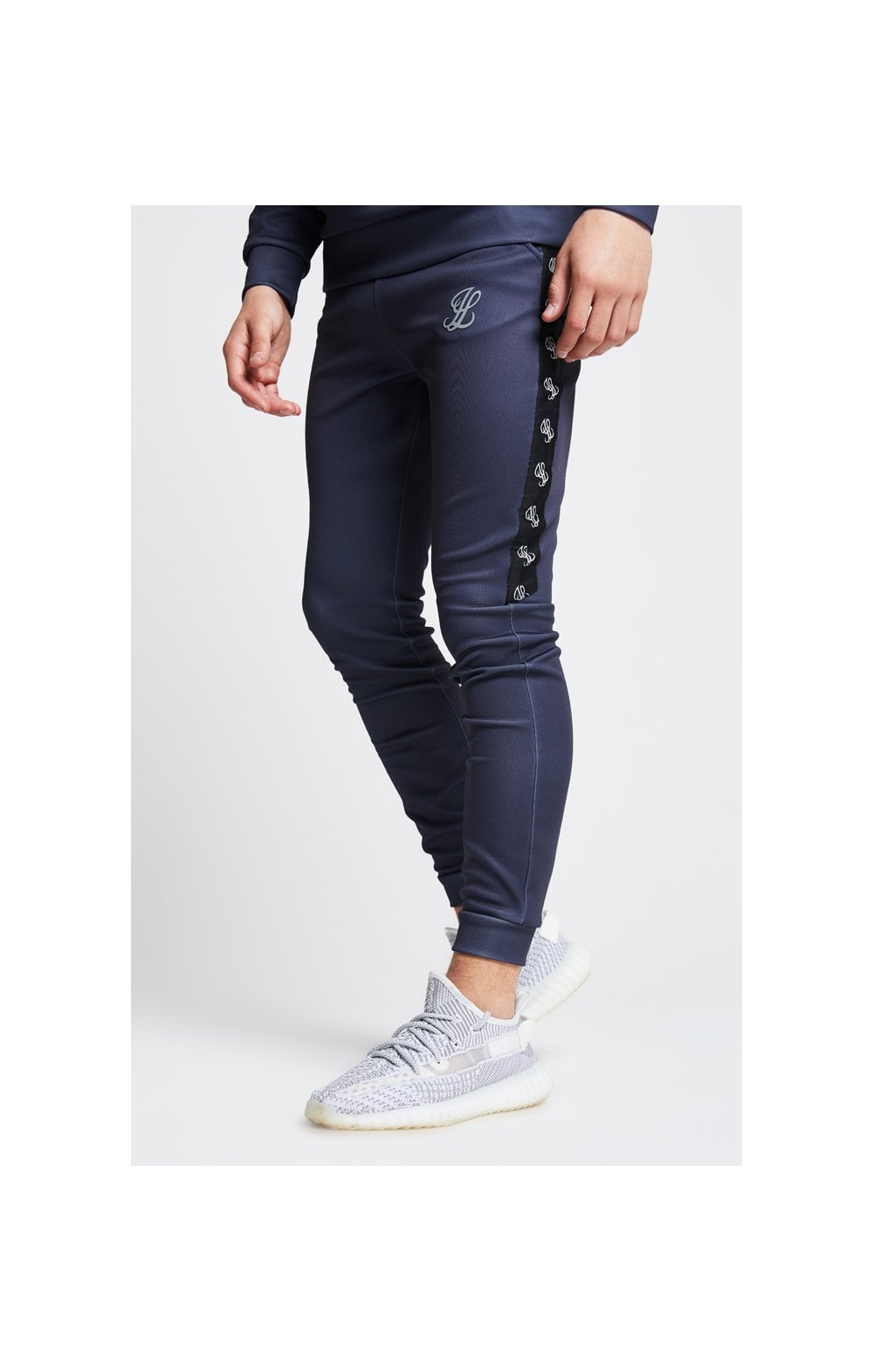 Load image into Gallery viewer, Illusive London Tape Cuffed Joggers – Grey
