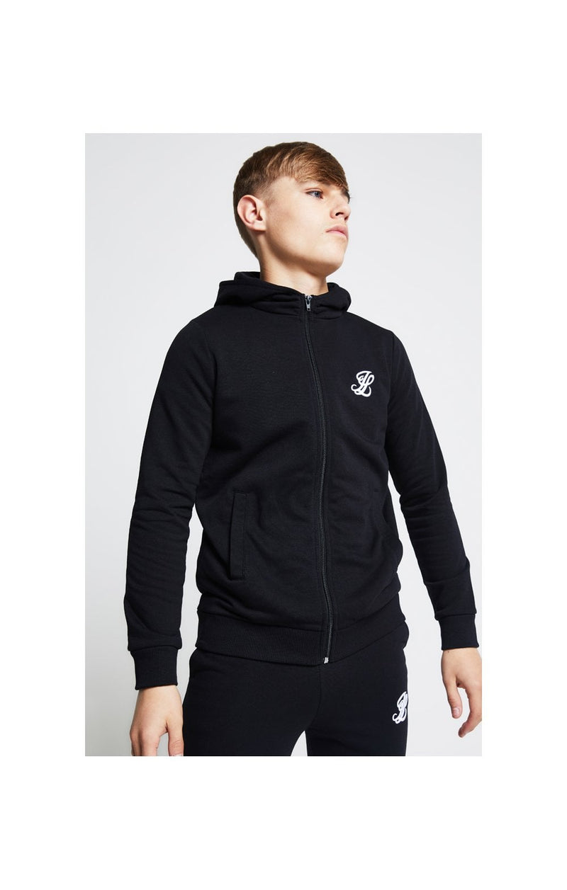 Boys Illusive Black Zip Thru Hoodie (1)