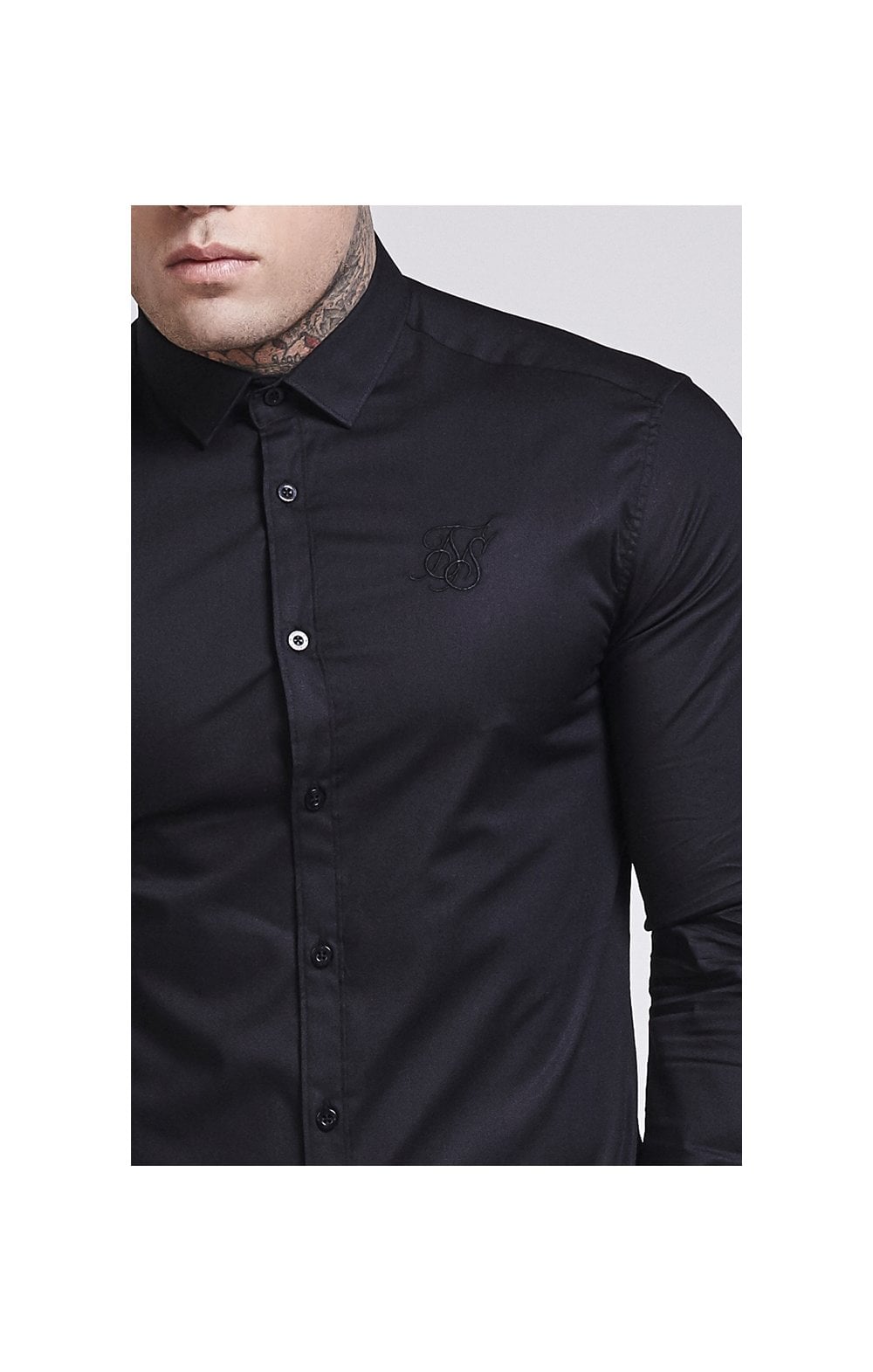 Black Cotton Stretch Shirt (1)