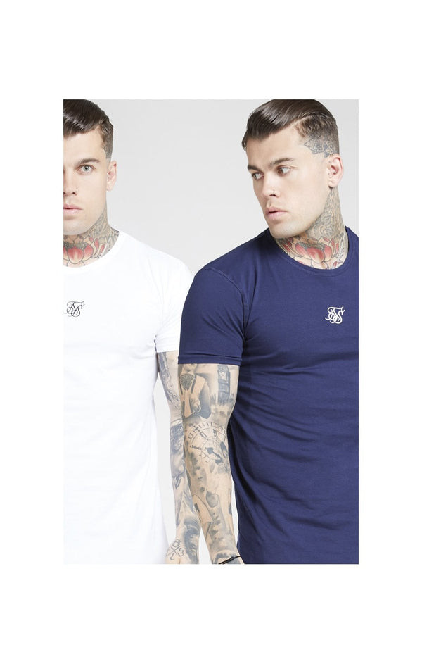 White And Navy T-Shirt Pack Of 2