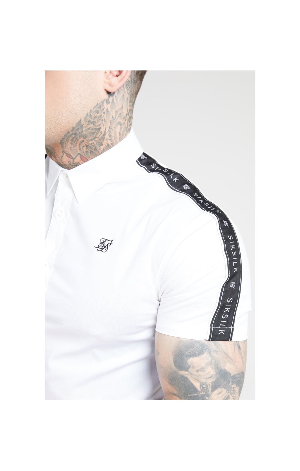 SikSilk S/S Piped Tape Shirt – White