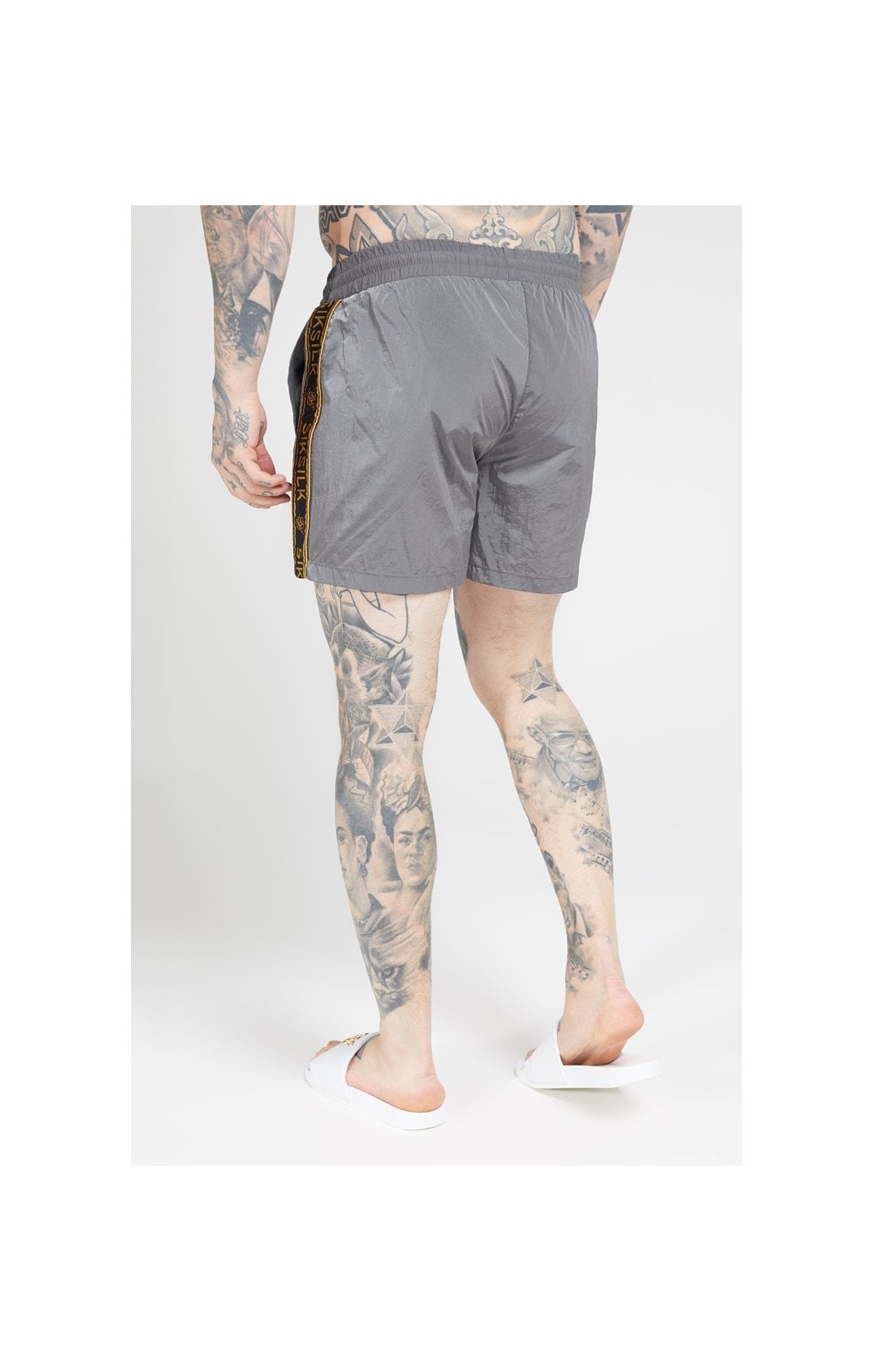 SikSilk Crushed Nylon Tape Shorts – Grey (4)
