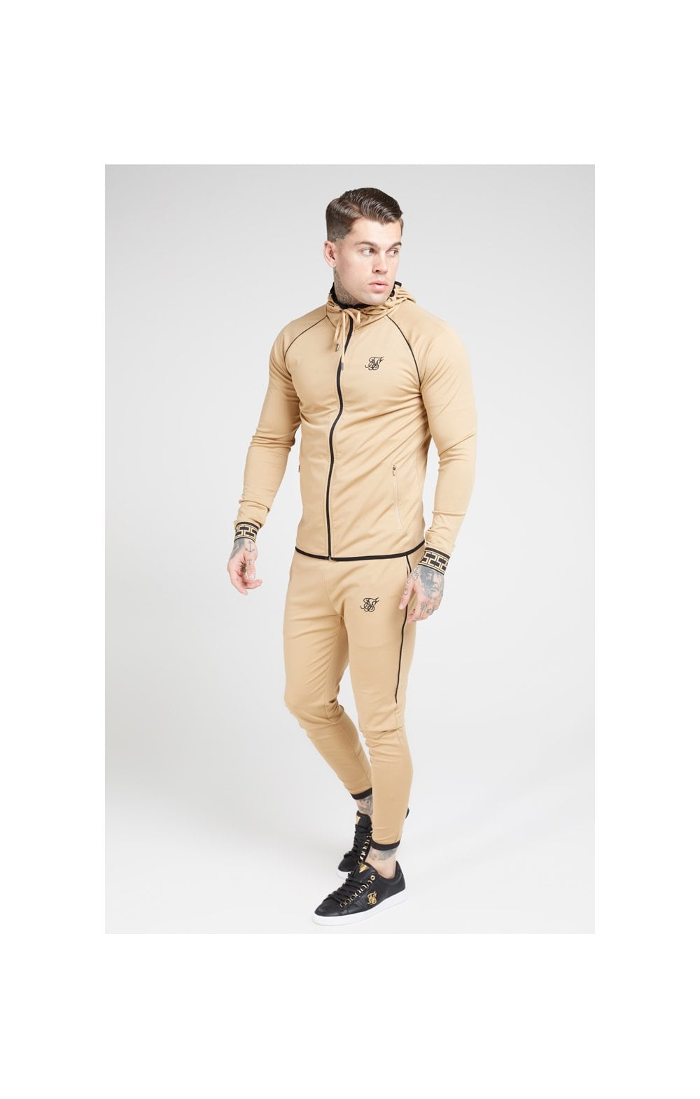 Load image into Gallery viewer, SikSilk Scope Zip Through Hoodie – Beige (3)