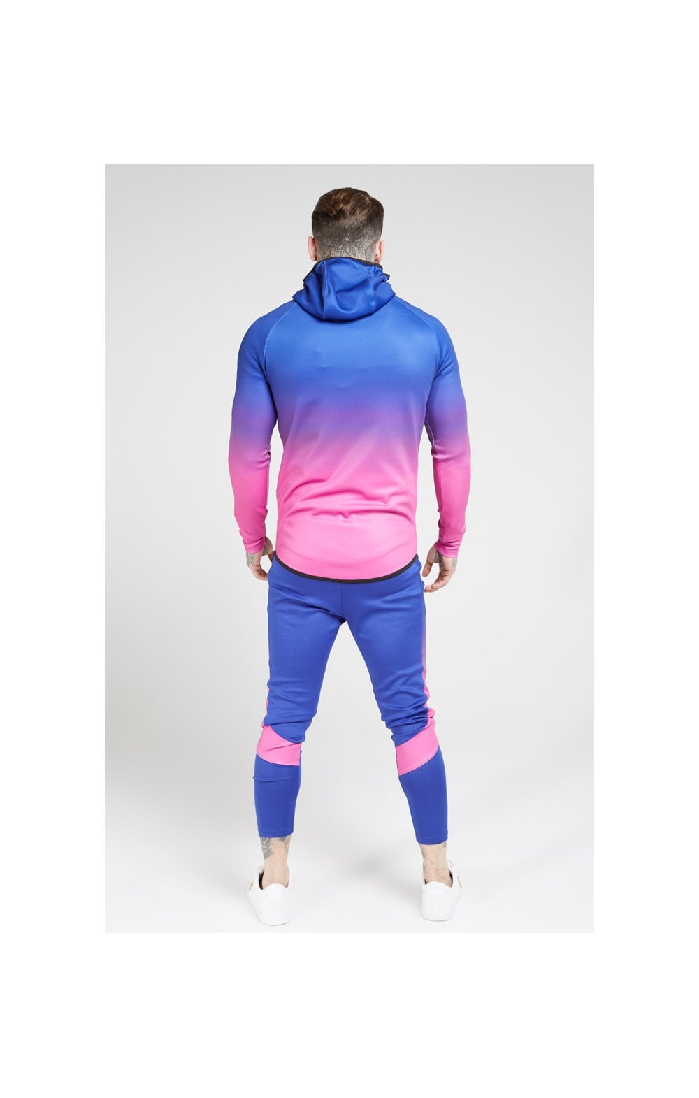 SikSilk Athlete Fade Zip Through Hoodie – Blue Neon (4)