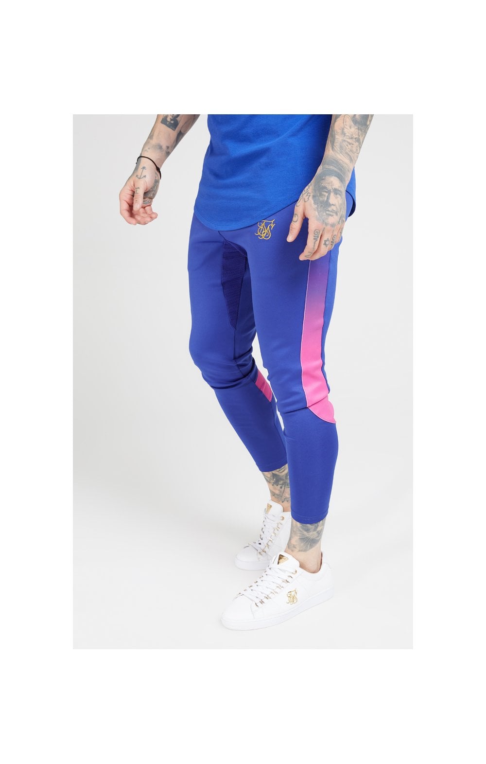 SikSilk Athlete fade Track Pants - Neon Blue (1)