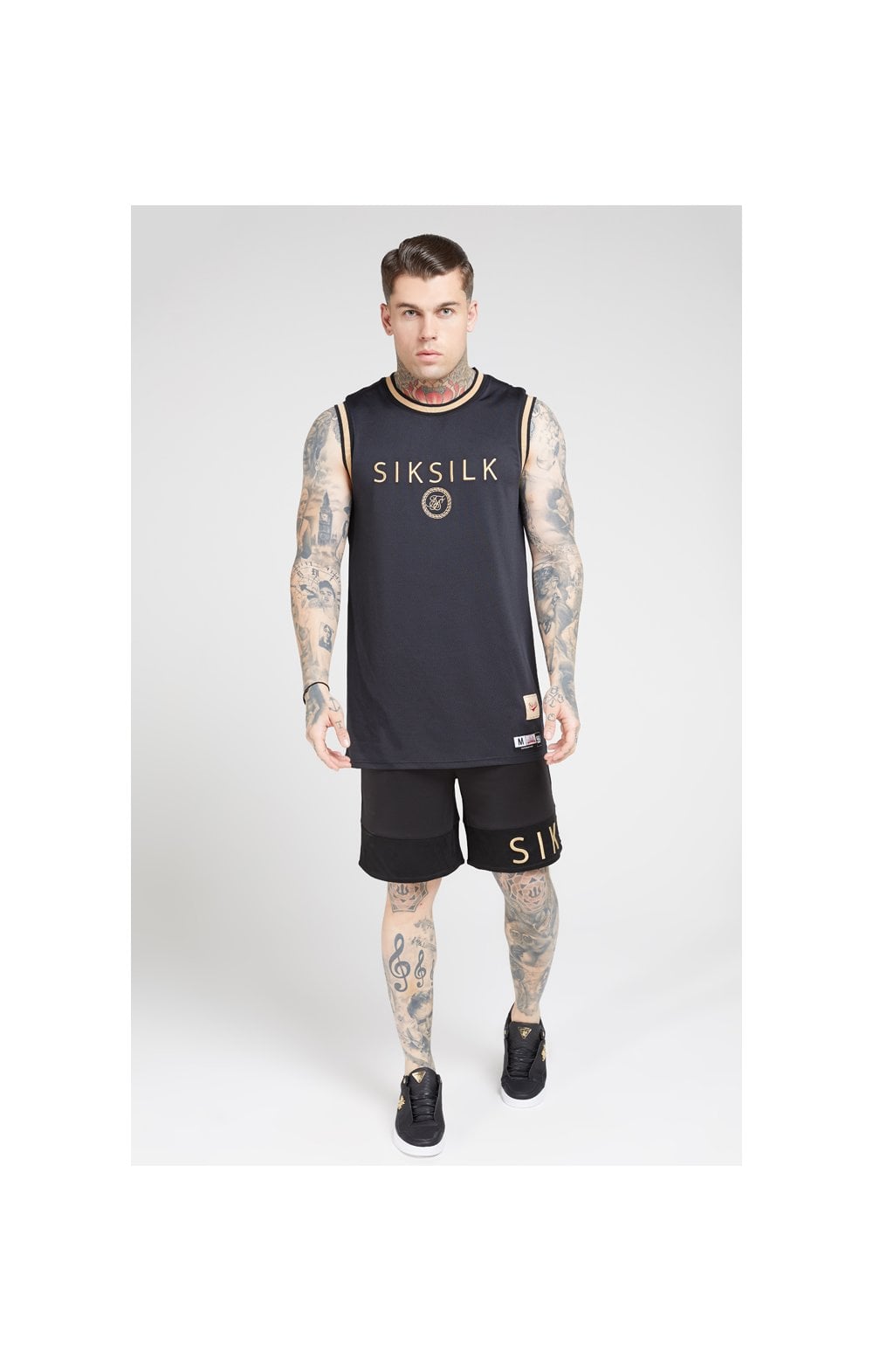 SikSilk BasketBall Vest - Black & Gold (2)